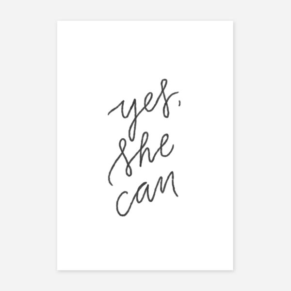 Poster_Quadro_Decorativo_Yes_She_Can