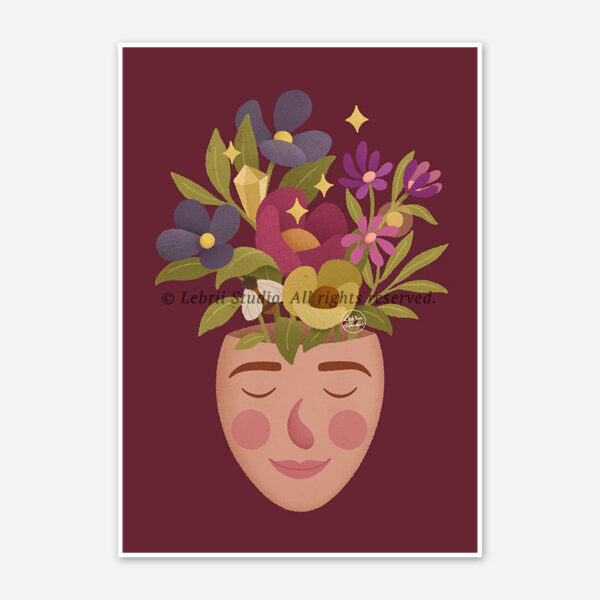 Poster-para-quadro-face-flowers
